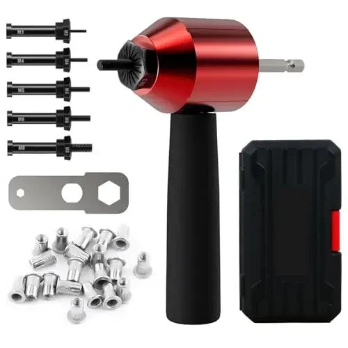 26Pcs Niet Mutter Bohrer Adapter M3 M4 M5 M6 M8 Metrische Dorn Niet Mutter Gewinde Einsatz Aluminium Bohrer befestigung Werkzeug Set
