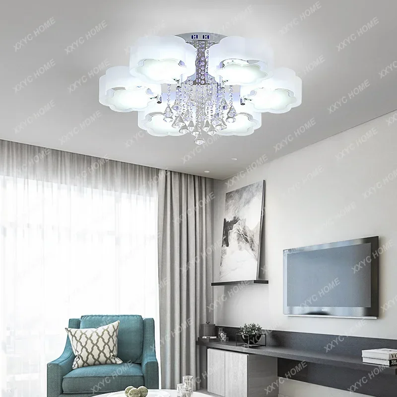 

Living room light crystal light LED ceiling round bedroom light simple modern atmosphere home dining room balcony lamp