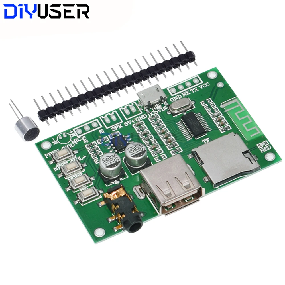 BT201 Bluetooth 5.0 Amplifier Board, Dual Mode Audio Module with TF Card USB Playback & SPP Serial Port for DIY Speaker