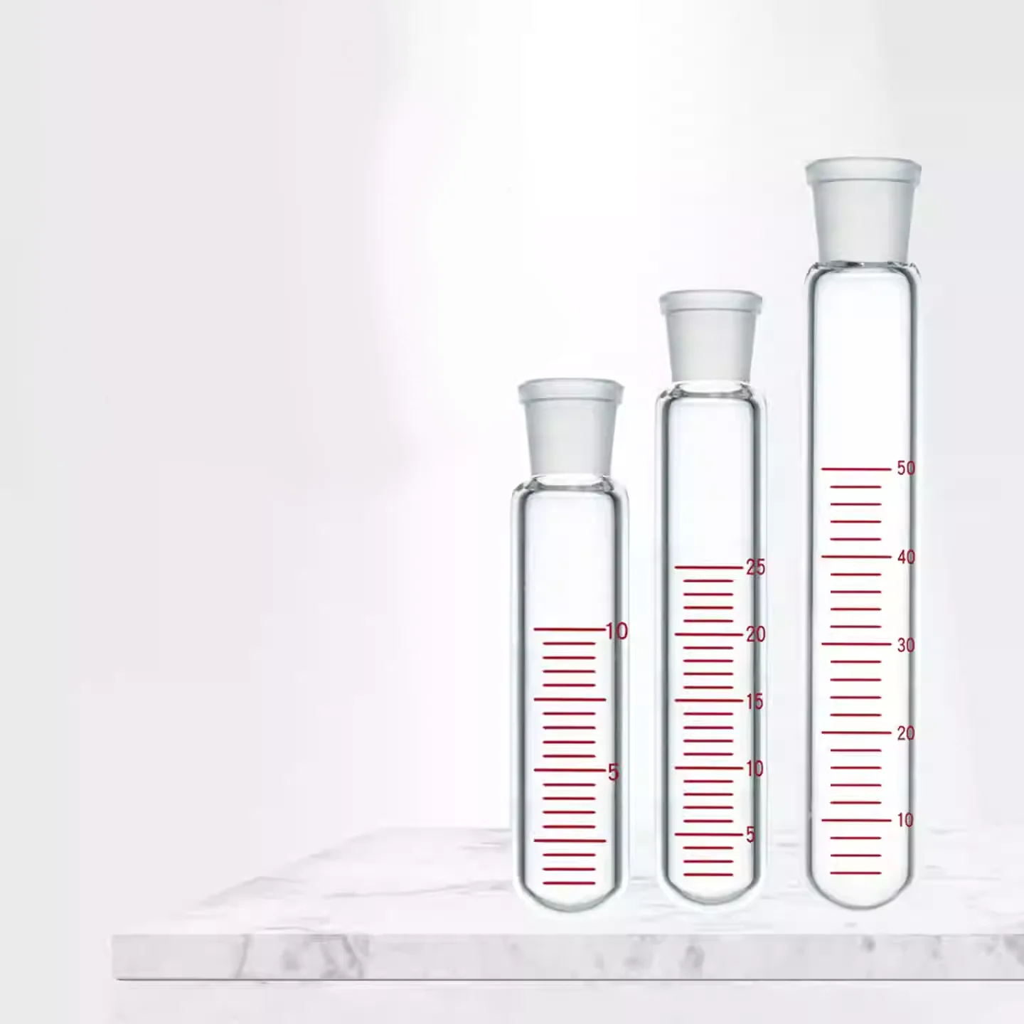 American standard ground glass test tube, thick wall, round bottom, with scale, universal laboratory use