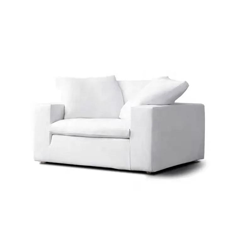 Sofa Couch Removable Cover Single Sofa White Fabric Linen Small Sectional Couch Sofa Set