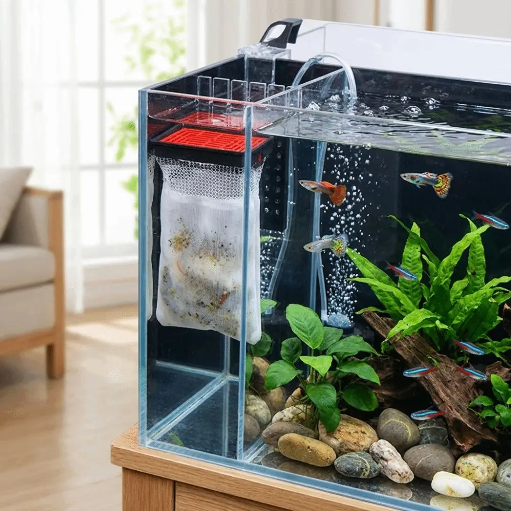 Efficient Filtration Aquarium Filter Bag Hang on Filter Compact Water Pump Box Drip Circulation System Wall Mounted