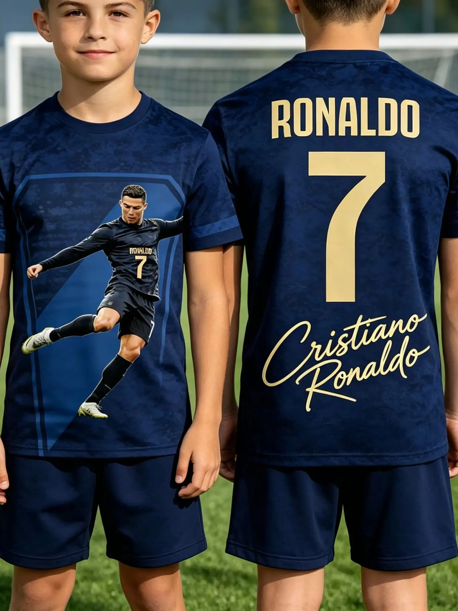 Men T Shirt Women Tee Boys Girls Top Adults Children Parent Child quick dry kid Tshirts Ronaldo No 7 Football Training Top New