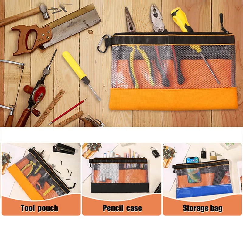 

Waterproof Storage Bag Transparent PVC Tool Bag Anti-static Hardware Kit Portable Parts Bag Multifunctional Practical Work Bag