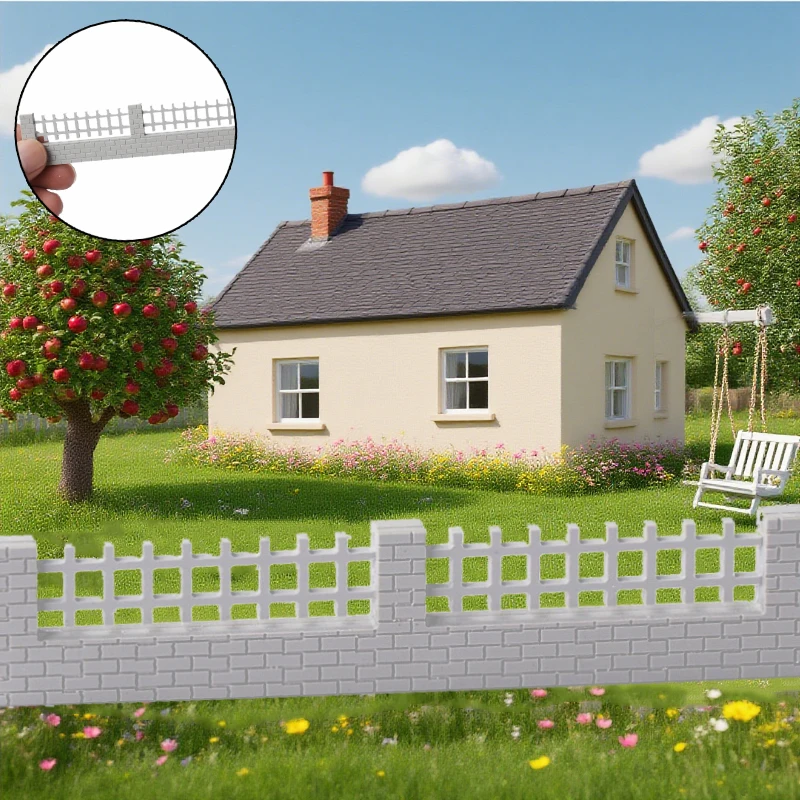 1:50-1:200 Scale Mini Fence Wall Model Guardrail Material Creative Railing DIY Building Railway Train Sandtable Scene Decor 1PCS