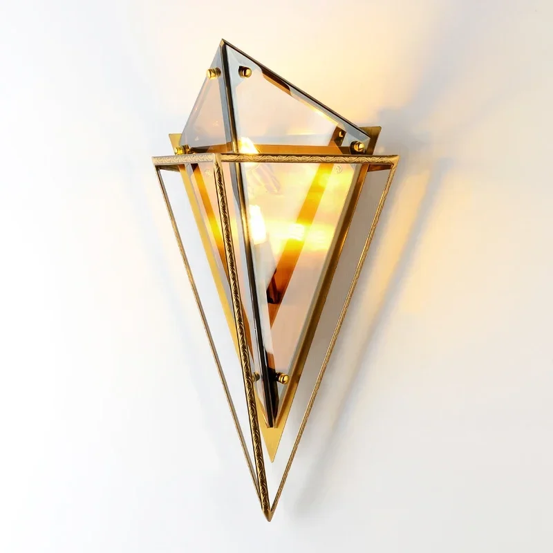 Postmodern Luxury Wall Lamp Living Room Background Wall Corridor Designer Bedroom Bedside Nordic Interior LED Glass Wall Light