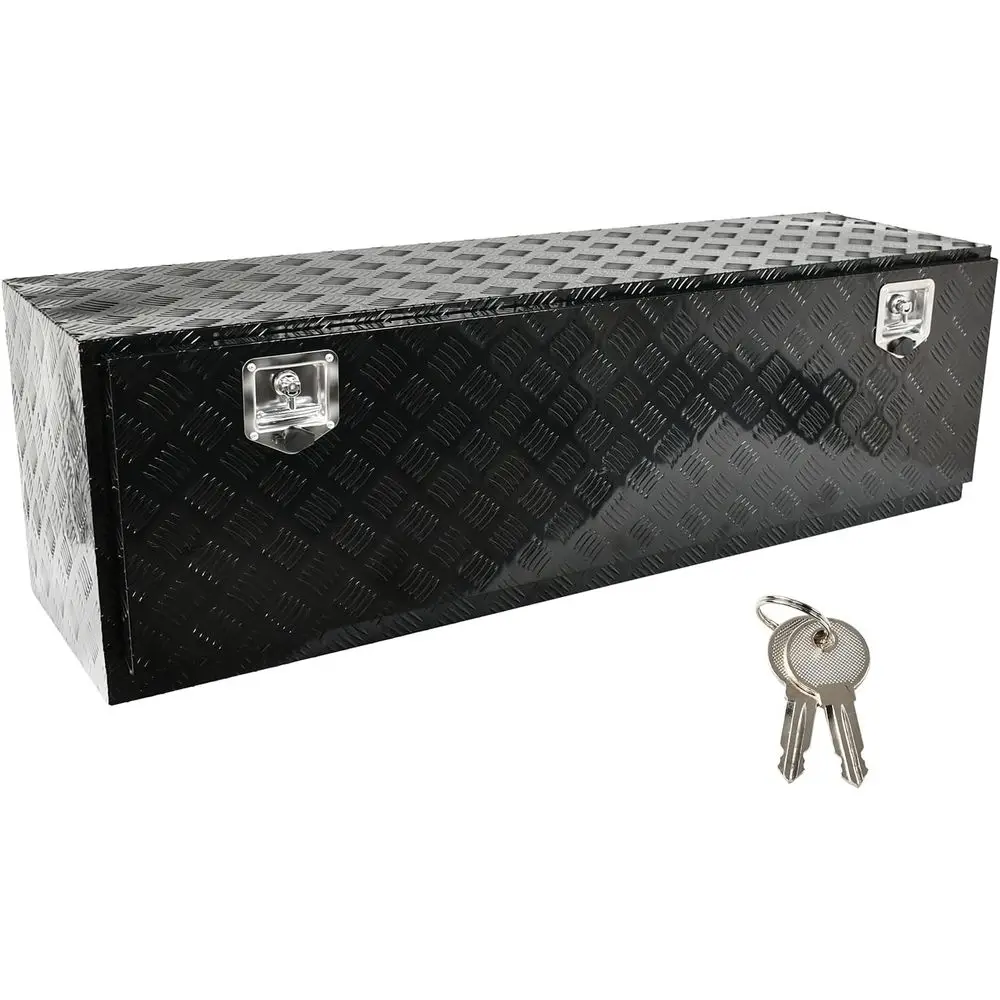 

60 Heavy-Duty Underbody Tool Box for Truck Bed, Car Trailer, and RV Storage with Lockable T-Handle and Keys, Black