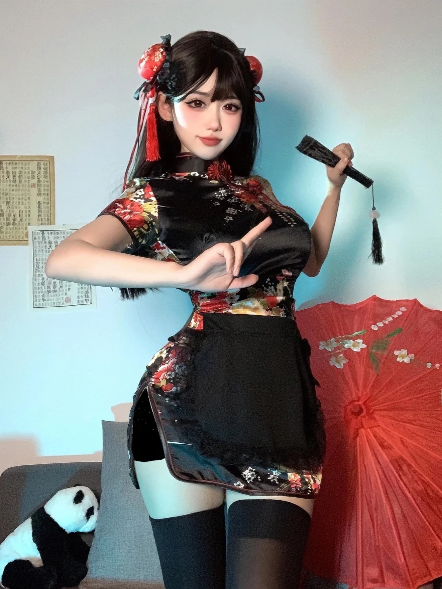 

Хэллоуин Косплей Доктор Китайская горничная Фартук Комплект из двух предметов ort Sve Повседневная одежда Этническое платье