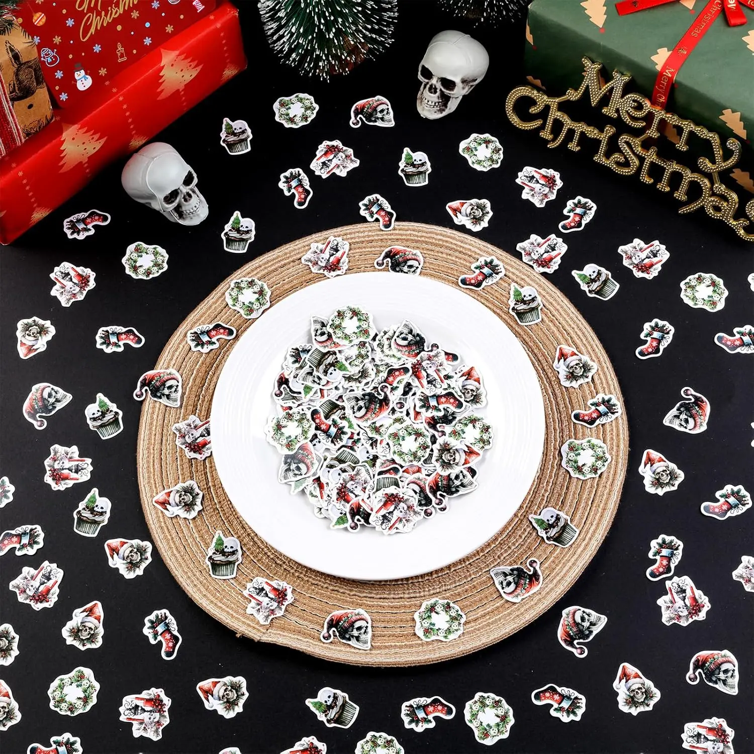 جورب إكليل قوطي ، ديكور الكريسماس ، قوطي حلويات ، جمجمة الكريسماس ، لوازم حفلات الأعياد ، الشتاء ، * * *