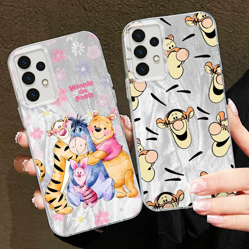 Tigger And Winnie The Pooh For Samsung A73 A72 A71 A55 A54 A53 A52 A51 A35 A34 A32 A13 A12 A05 A04 5G Feather Yarn Soft