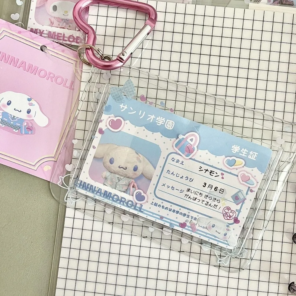 Cartoon Kids PVC Transparent Kuromi 3-Inch Card Holder Cute Hello Kitty Melody Cinnamoroll Student Id Bus Card Protective Cover images - 6