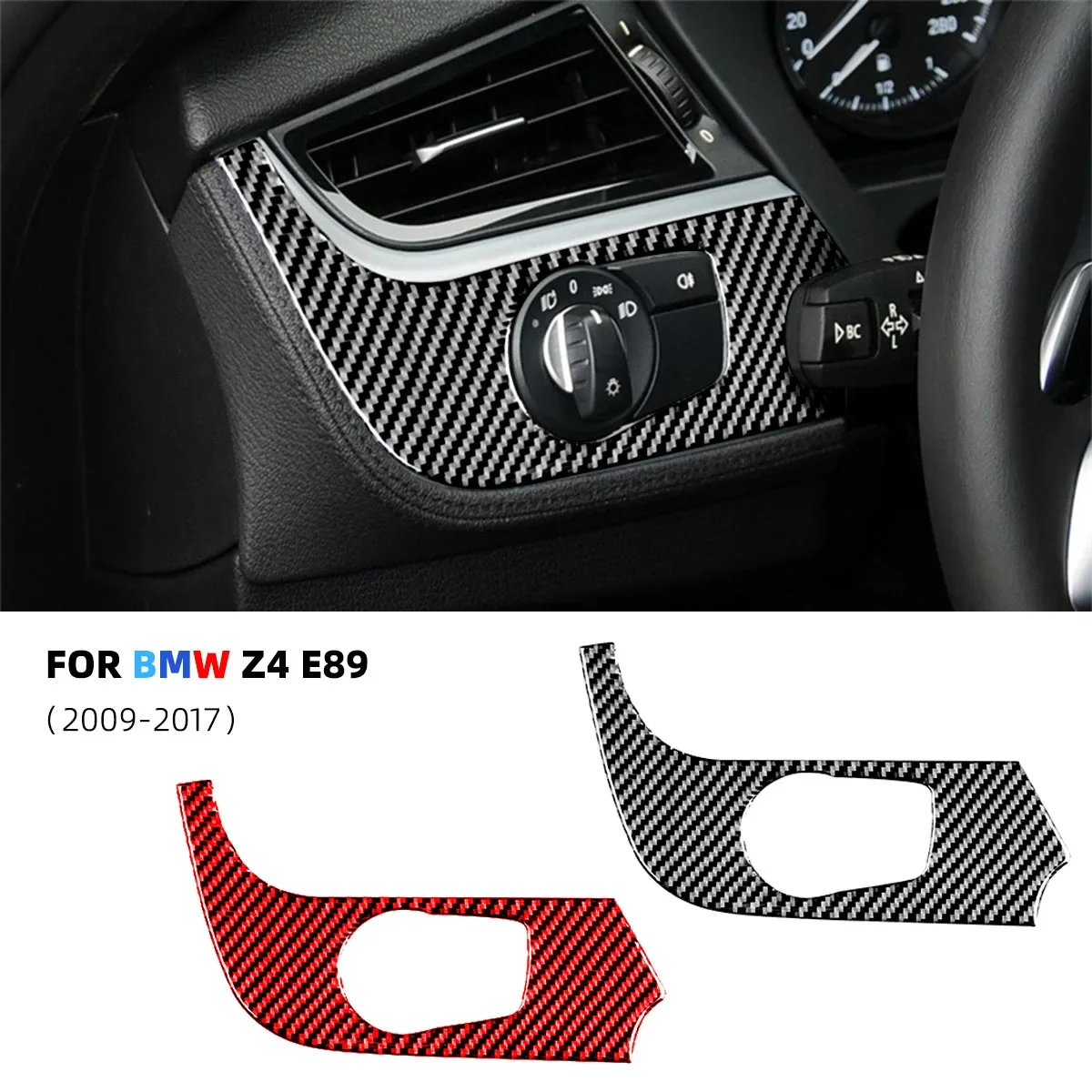 

For BMW Z4 E89 2009-2017 Carbon Fiber Car Headlight Switch Trim Cover Frame Decoration Accesorios Para Auto Car Stickers Auto