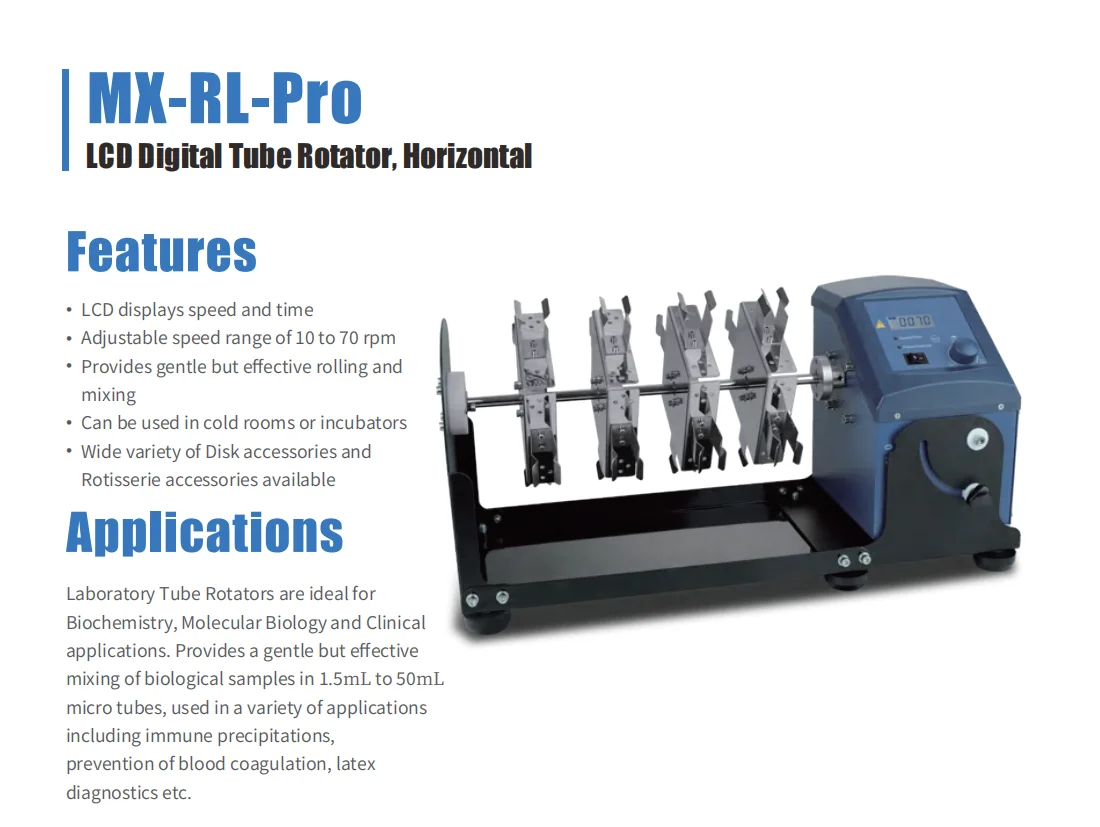 IKEME Digital Rotator Mixer Lab Long Axis Rotating Mixer Suitable For 1.5/15/50ml Centrifuge Tube Sample Mixing Instrument