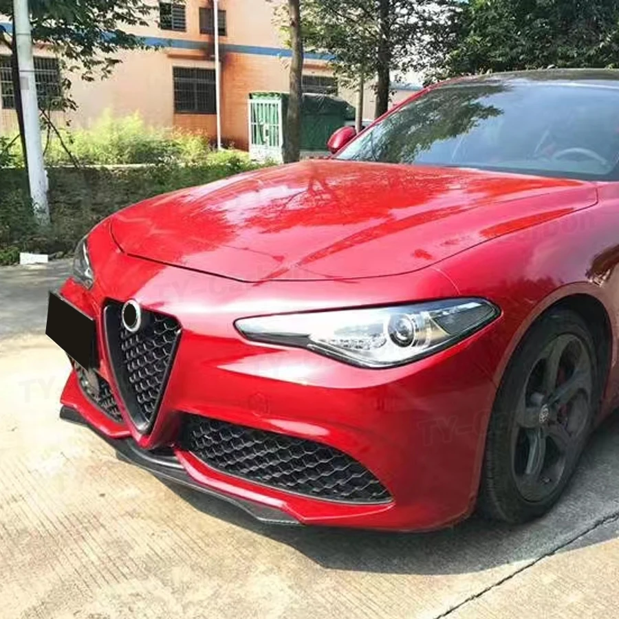 Labbro anteriore in vera fibra di carbonio per Alfa Romeo Giulia Sedan Standard Sport 2015-2020 paraurti per auto protezione per labbra Car Styling