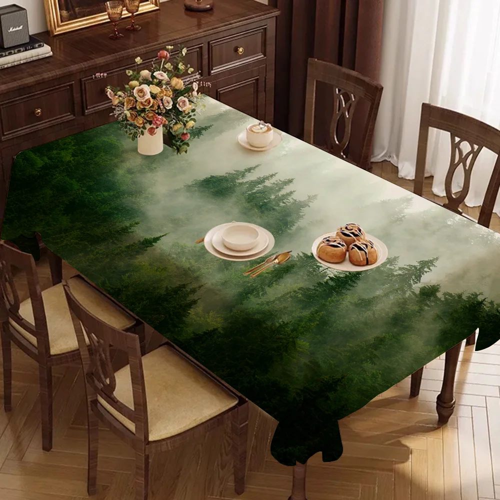 

Natural Cloud Forest Landscape Themed Polyester Tablecloths Cute Designs For Home Kitchens Rooms Patios Tablecloth Decoration