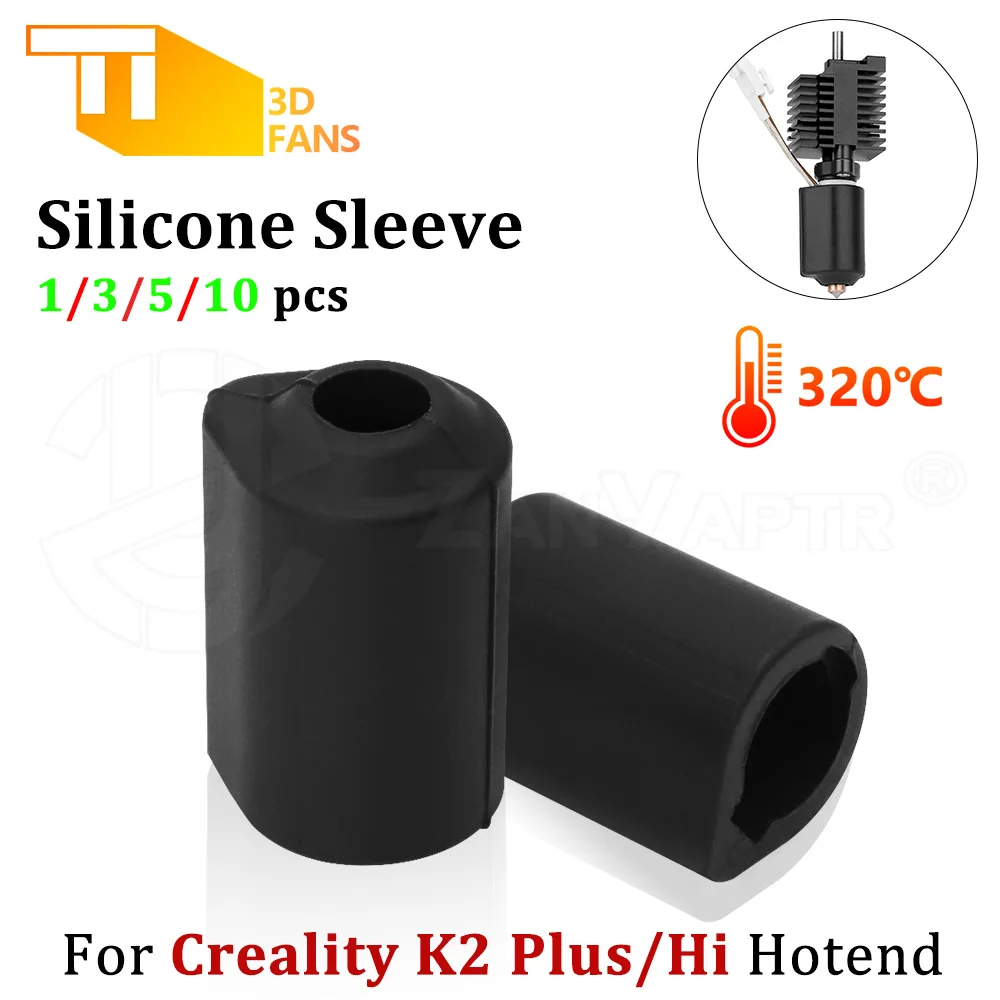 For Creality K2 Plus/Hi High Quality Silicone Sleeve Hotend Kit Protect Cover Compatible 1/3/5/10pcs for 3D Printer Accessories