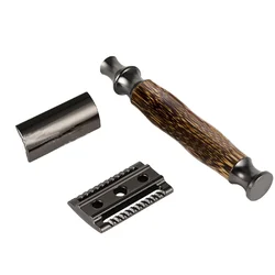 1pc Classic Bamboo Handle Safety Razor Manual Double Edge Shaving Safety Shaver Shaving Barber Razors T-shaped Razor For Men