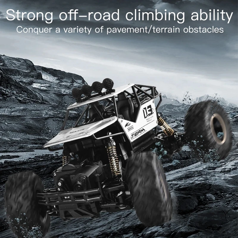 4WD RC Car Off Road 4x4 Remote Control Alloy Trucks Radio Drift Climbing Racing Car and Led Light Toy Children Kid Boy Girl Gift