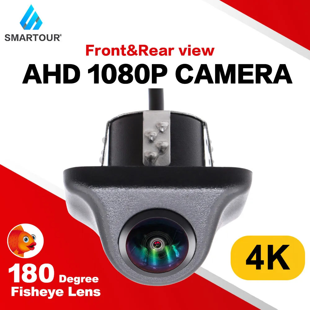 AHD 4K CCD obiettivo Fisheye a 180 gradi telecamera per retromarcia laterale posteriore per auto HD telecamera di retromarcia grandangolare visione notturna impermeabile