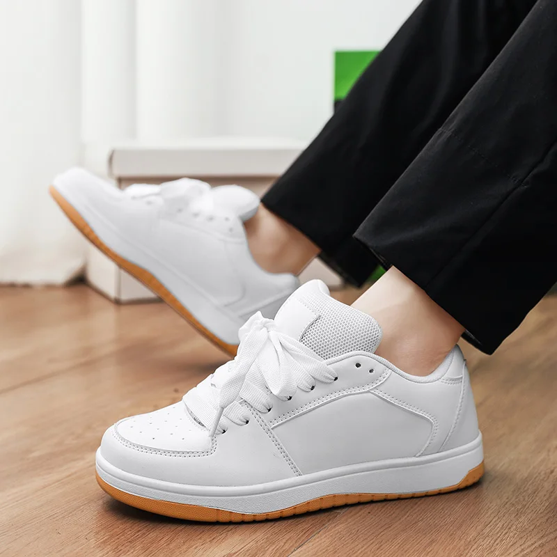 New men\'s women\'s classic sports shoes are fashionable casual comfortable breathable light high elastic white large size 39-46