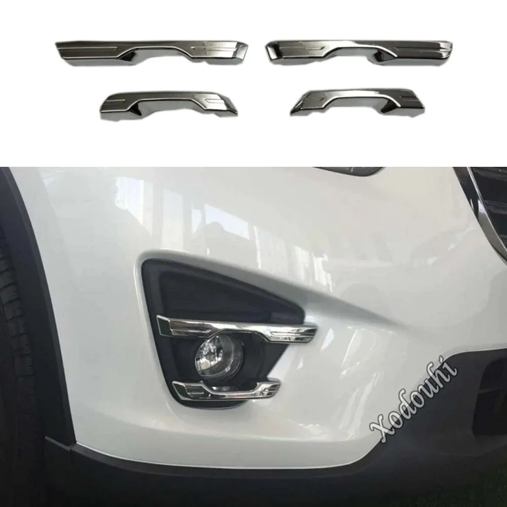 

For Mazda CX-5 CX5 2012 2013 2014 2015 2016 Car Front Fog Light Lamp Detector Frame Stick Styling ABS Chrome Cover Trim Eyebrow