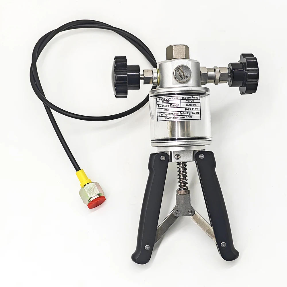 

Portable Hydraulic Hand Pressure Tester Handheld 0~70MPa Hydraulic Pump Pressure Gauge Calibrator