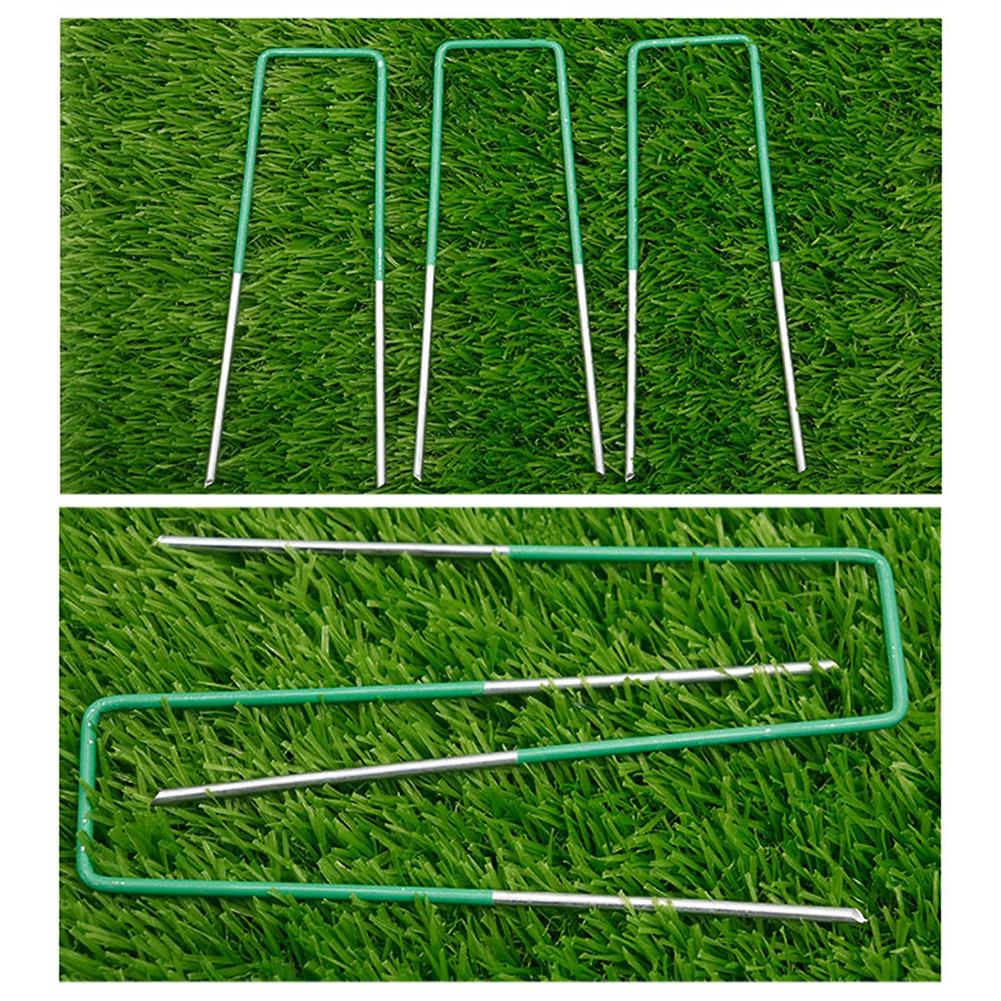 Garden Netting Fixed Pegs Stake Durable and Corrosion U-Shaped Nail Pins Pile for Lawn Turf Anti-Bird Mesh Fixing