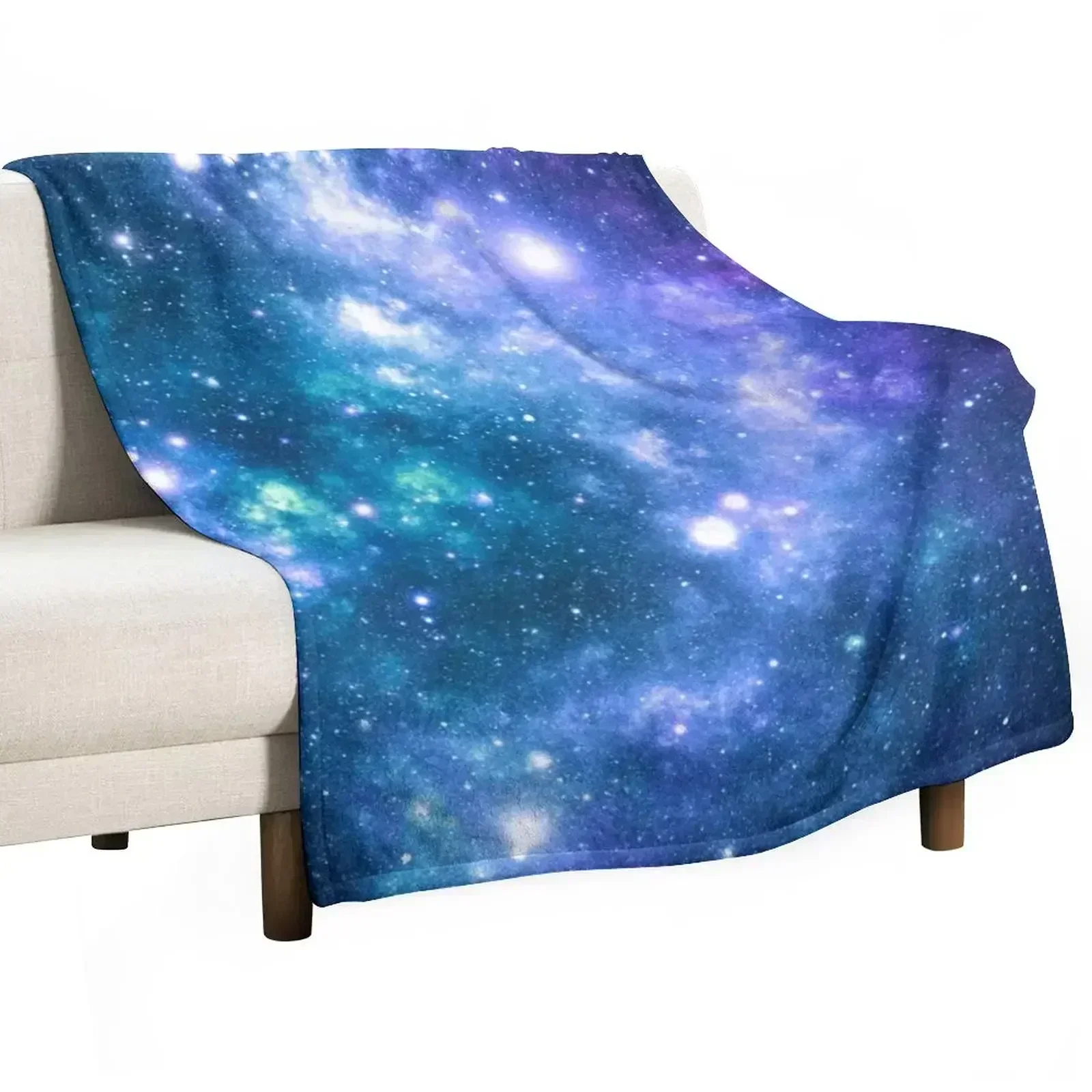 Turquoise Teal Purple Galaxy Nebula Throw Blanket Single Tourist Extra Large Throw Thin decorative Sofas Blankets