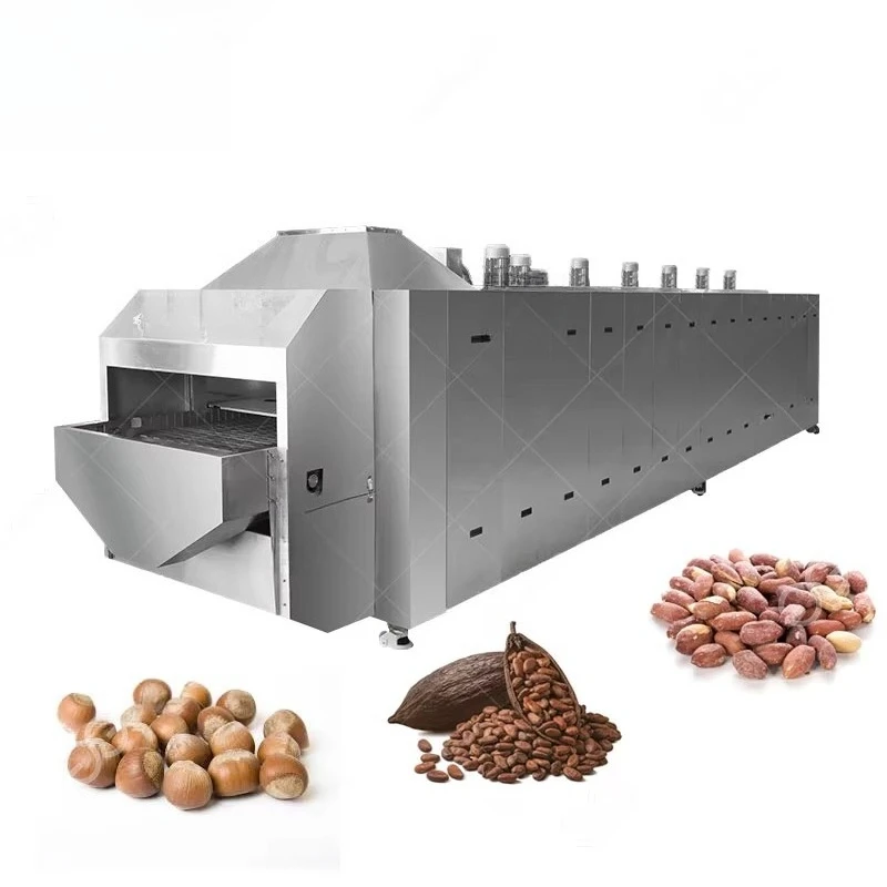 Customized Industrial Nuts Roasting Frying Machine Pistachio Cocoa Beans Hazelnut Chestnut Food Grade Top Quality