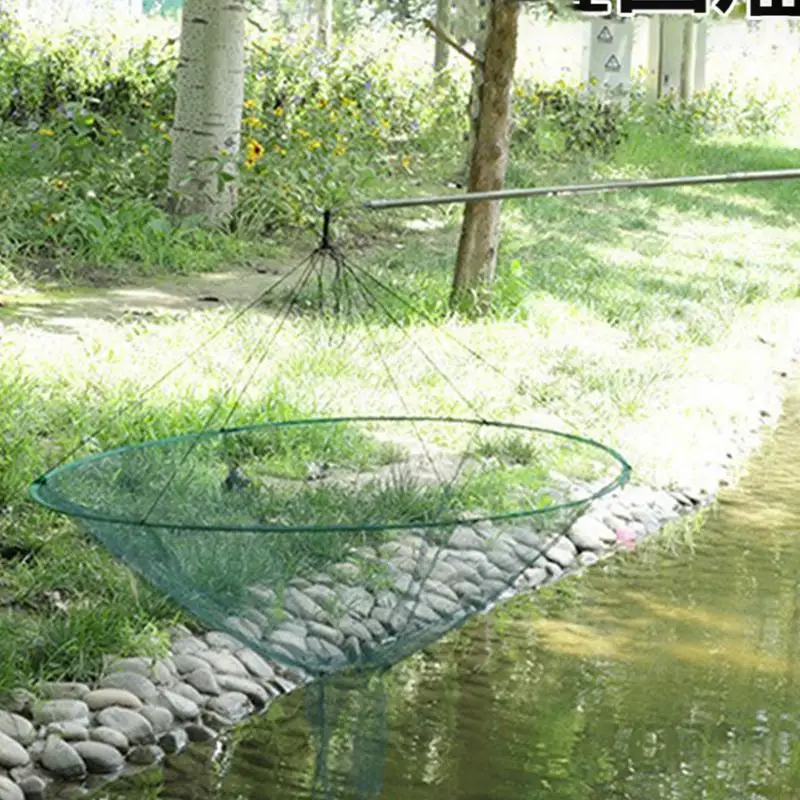 Hoop Net Fishing Round Crab Hoop Net Fishing Bridge Net Drastring Portable Foldable Cast Nets For Dock Fishing Outdoor Fishing