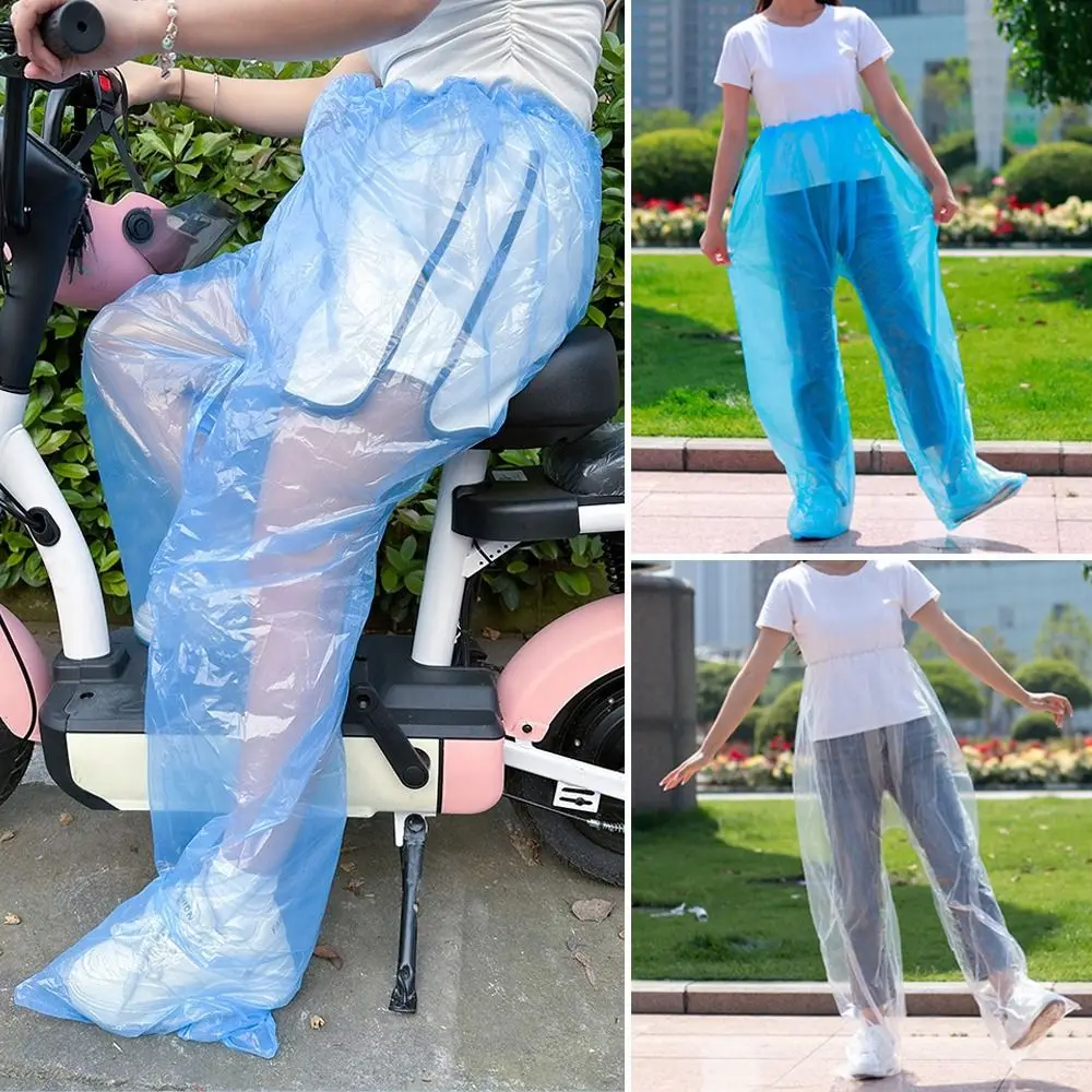 Travel Cycling Transparent Disposable Raincoat Waterproof Thickened Foot Wrap Rainpants Oil Resistant Foot Sealing Rain Pants