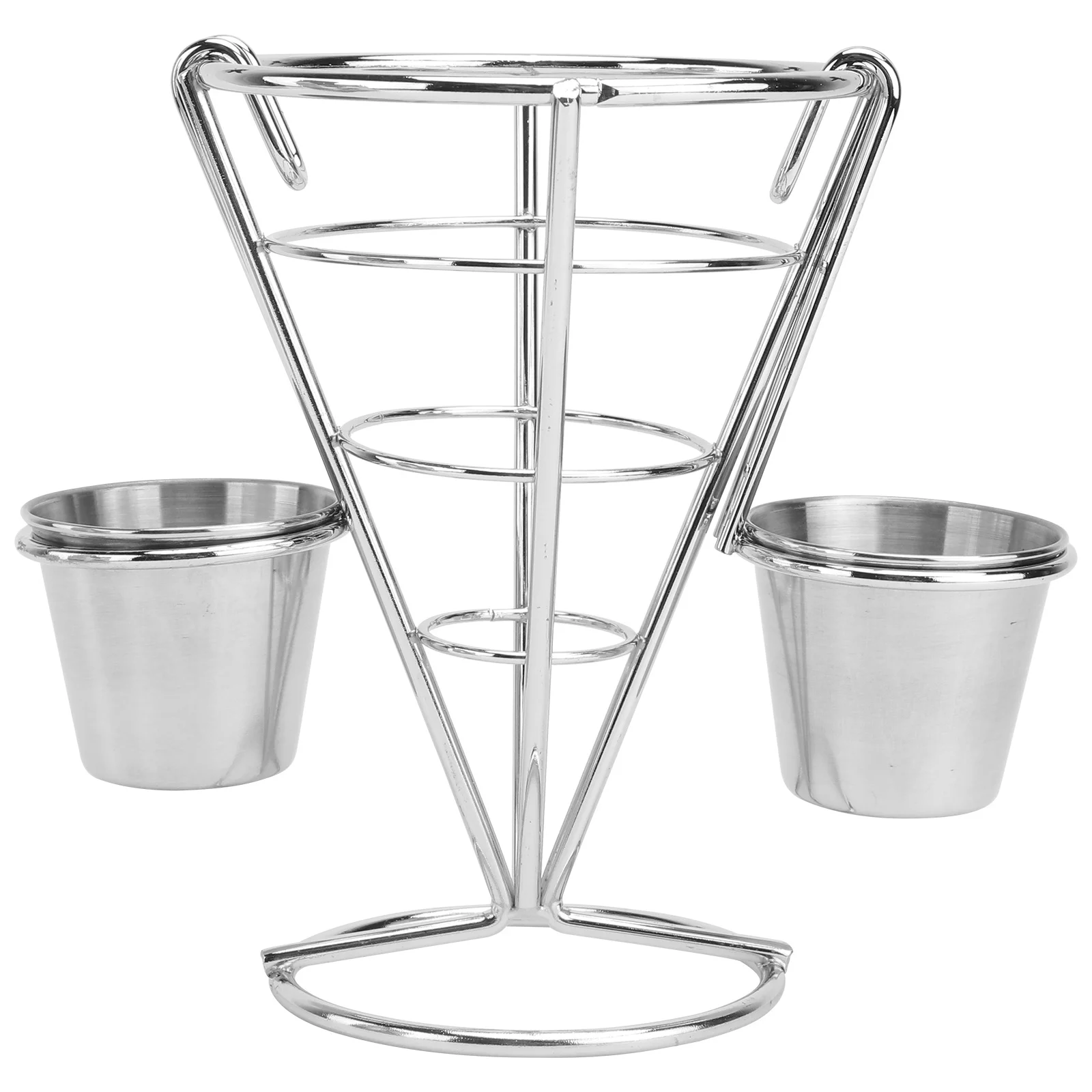 

Basket Cone Display Stand French Fries Snack Shelf for Restaurant Hotel Small Gatherings Holder Stainless Steel