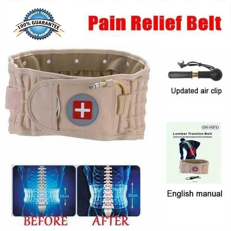 Air Waist Support Belt Medical Back Pain Relief Air Traction Spine Decompression Lumbar Inflatable Belt