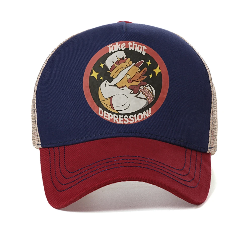 

Crazy Hazbins Hotels Take That ComMark print baseball cap fashion casual summer Breathable sun hat adjustable mesh trucker hats