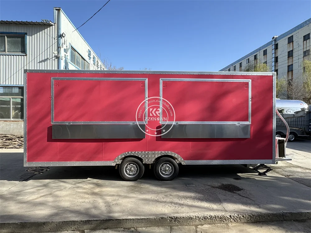 

Comercial Fast Food Truck Customized Size Cart Street Mobile Snack Coffee Kiosk Concession Cart Food Trailer