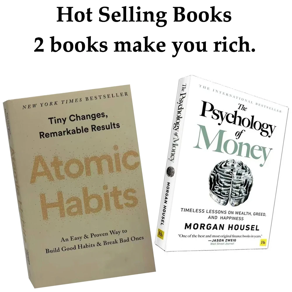 

2 Books Make You Rich：Hot Selling Books，Atomic Habits，The Psychology Of Money，Original Books, Sealed and Packaged，24h-Shipping