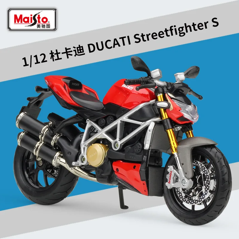 Maisto 1:12 Ducati Streetfighter S Motorrad-Simulationsmodell, Druckguss- und Spielzeugfahrzeuge, Spielzeug für Jungen