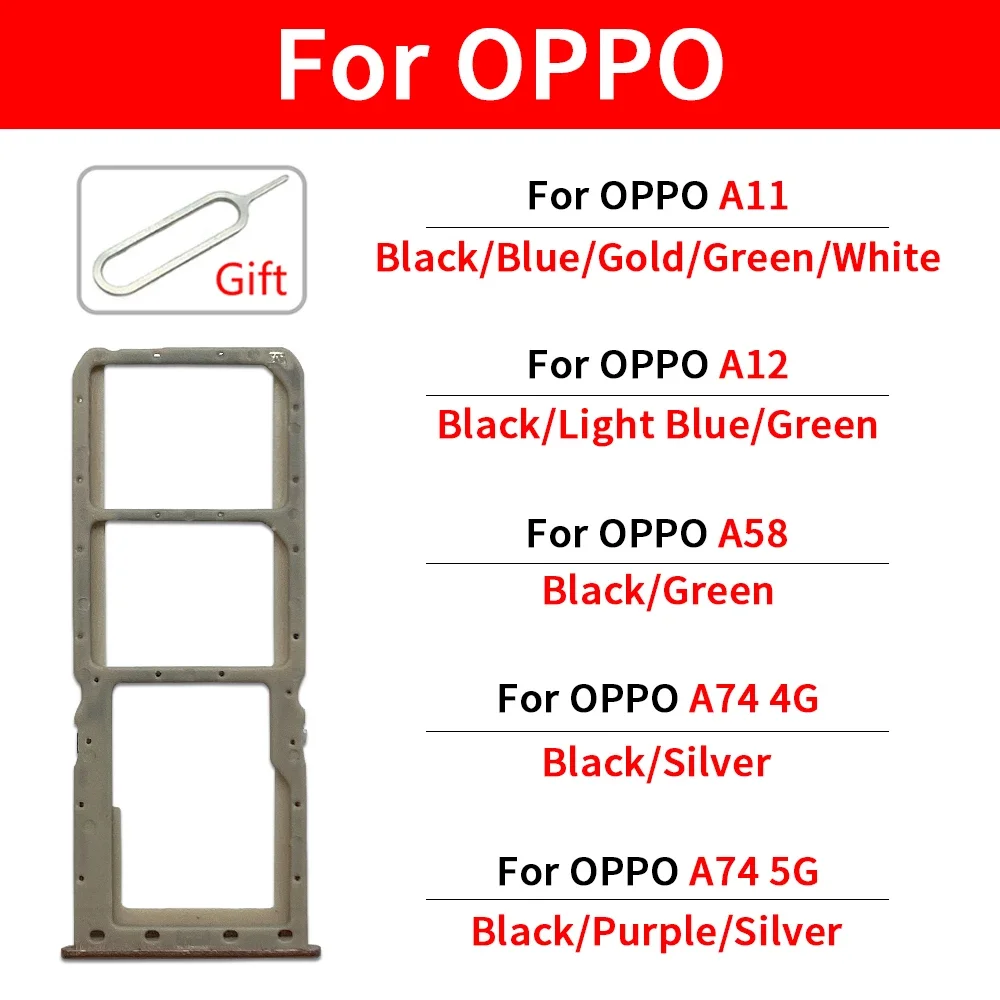

SIM Card Tray + Micro SD Card Tray For Oppo A11 A12 A58 A74 4G 5G