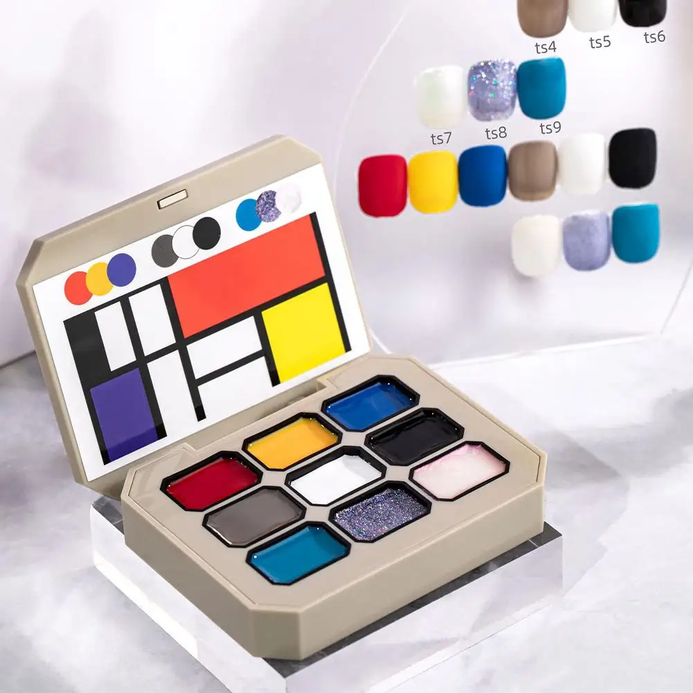 9 สีทึบเล็บเจล Palette โคลนภาพวาดฤดูใบไม้ผลิฤดูร้อนสีสําหรับเล็บออกแบบกึ่งถาวร Soak Off UV เจลเคลือบเงา X6E6