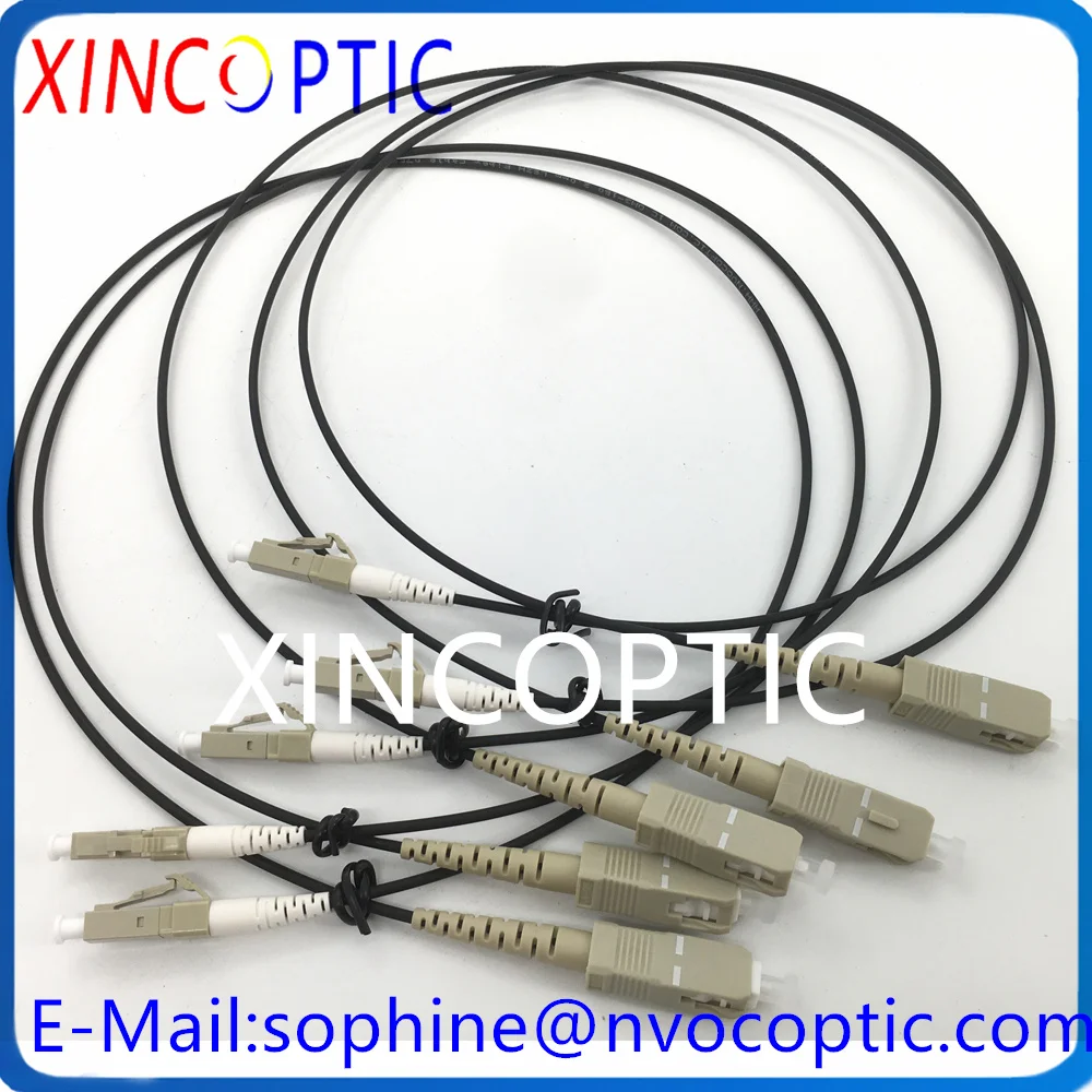 10Pcs MM OM3-150 1Core 2.0mm Black LSZH Armored Fiber Cable,SCUPC-SC/FC/ST/LC 0.6M Fiber Patch Cord Connector For LED Display