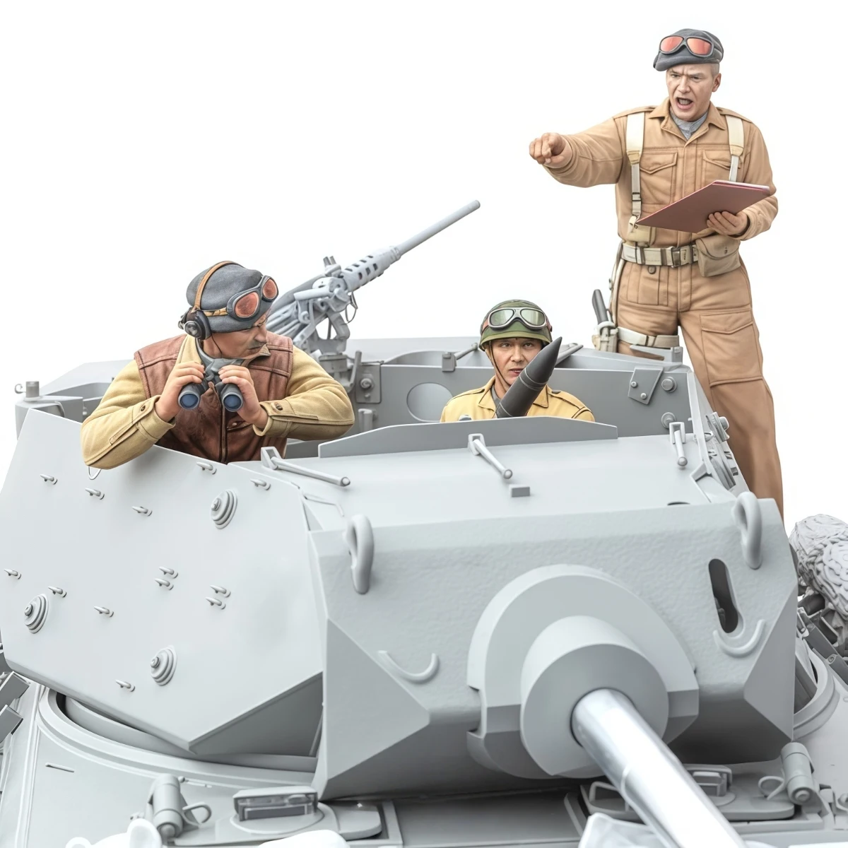 

1/16 scale resin unpainted model kit, United States Army Tank Crew (3 people) unassembled and unpainted GK, AD171