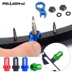 Risk Mountain Bike Presta Valve Nut With Install Wrench Fv Av Bicycle Tubeless Tire Valve Cap Rim Plug Adapter Wheel Cover