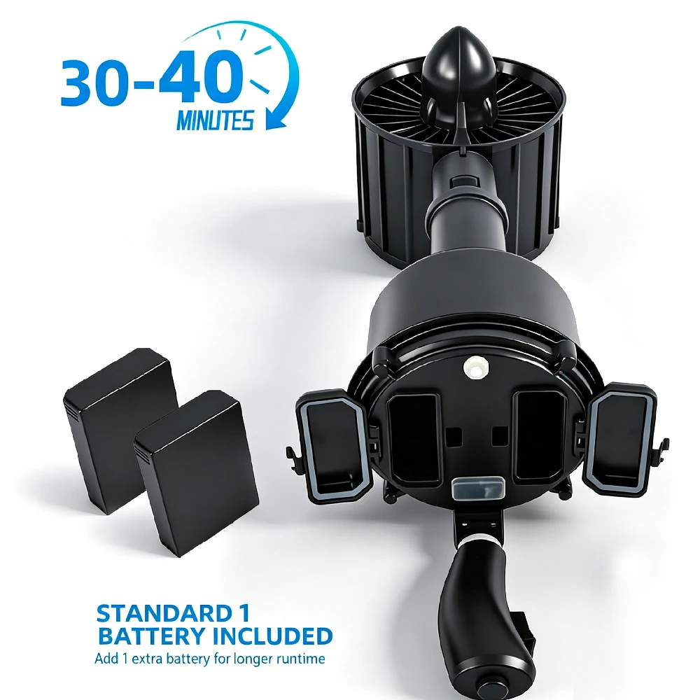 1PCS Electric Inflatable Water Propulsion with Two Underwater Thrusters Lounging Shape Ribbed Leg Rest Inflatable Seat