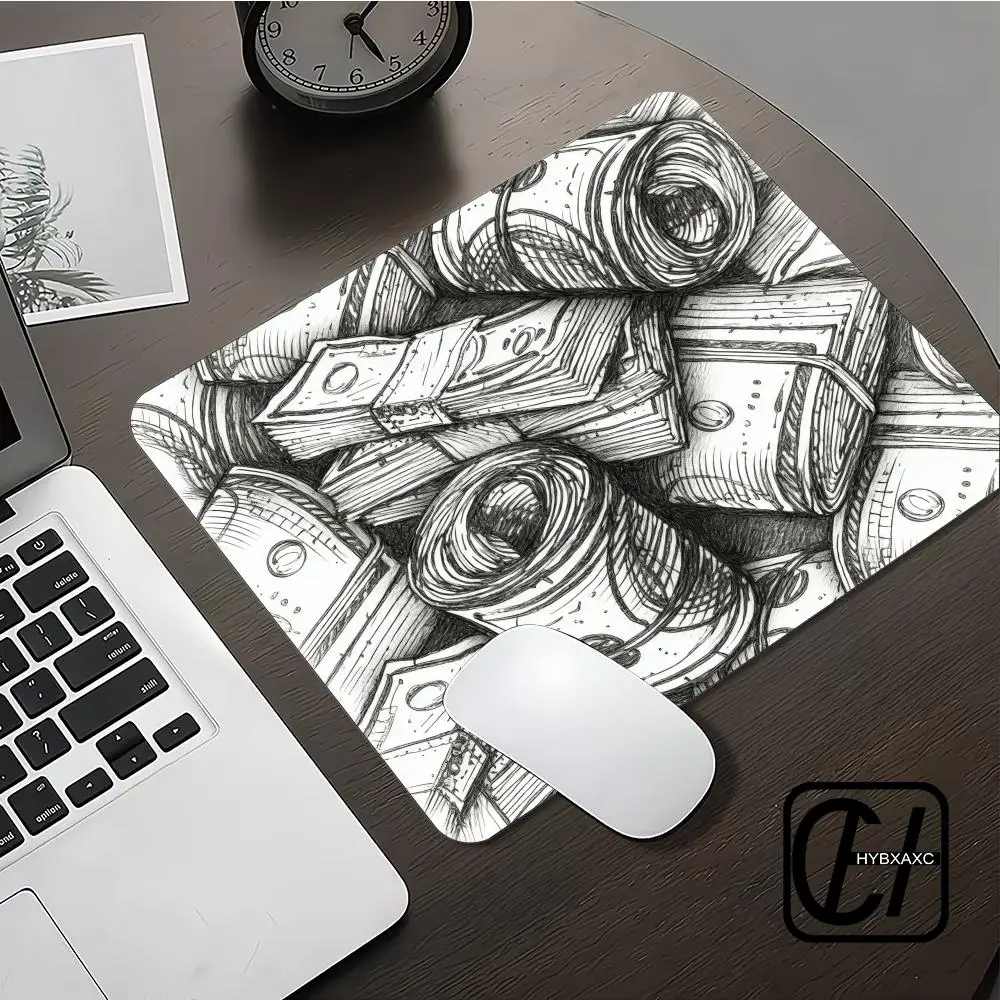 

Money small Mouse Pad Durable Mousepads Non-slip Black Home Office Game Desk Mat Gaming Accessories Anime HYBXXC