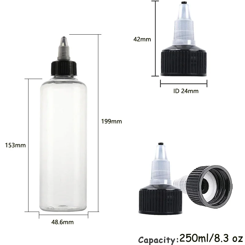 50 STKS 30 ml/60 ml/100 ml/120 ml Plastic Hervulbare Fles PET Olie Vloeibare Druppelflesjes Twist Top Cap Tattoo Pigment Inkt Containers