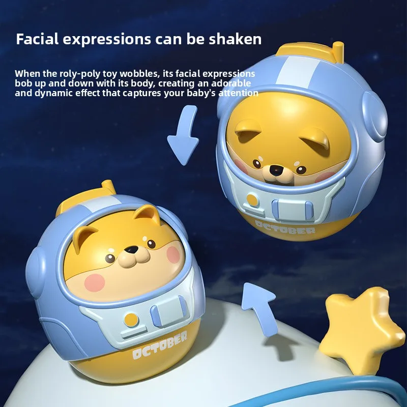 Zabawka edukacyjna dla niemowląt, zabawka do nauki leżania na brzuszku, zwierzątko, które się robi, że się kołysze i kręci, grzechotka, prezent dla chłopców i dziewczynek.