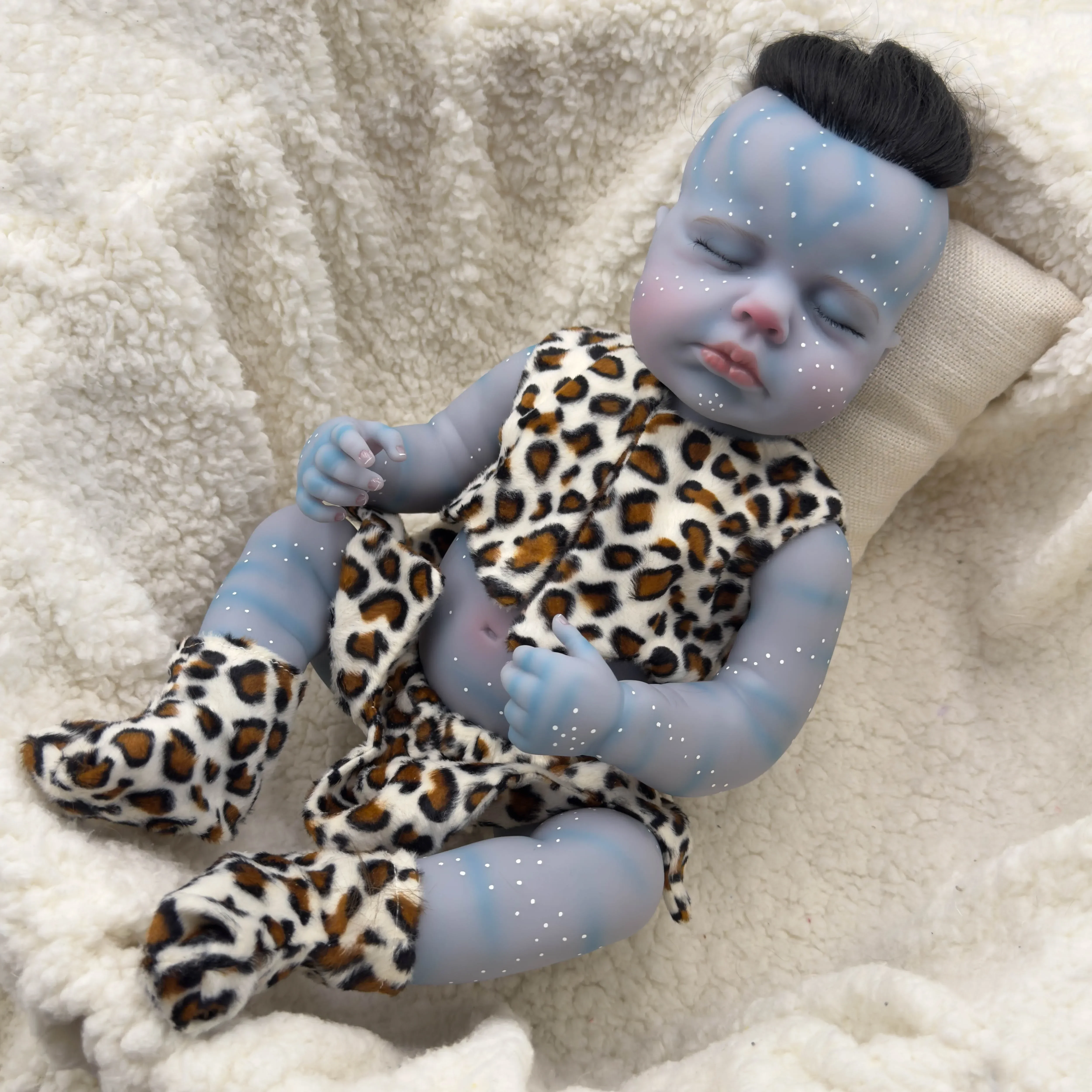 

NPK 19inch Hand Made High Quality Detailed Painting Fairy LouLou Lifelike Real Full Body Small Doll Cute Handy Baby