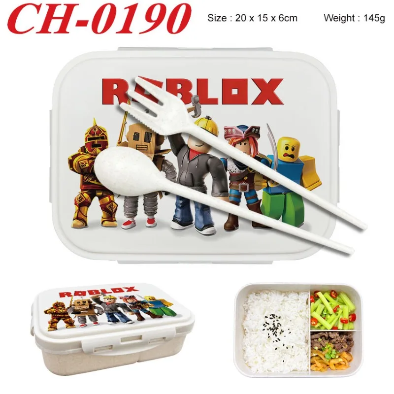Roblox bento lancheira dos desenhos animados jogo figura impressa lancheira crianças meninos recipientes de armazenamento de alimentos crianças presentes de aniversário