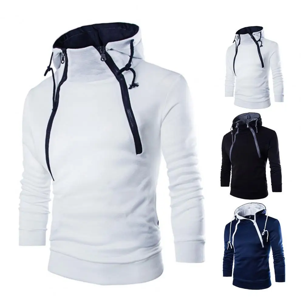 

Great Hoodie Zipper Fly All Match Men Hoodie Long Sleeve Slim Pullover Autumn Hoodie