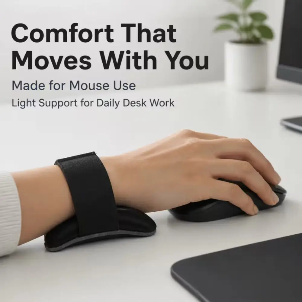 Light Weight Ergonomic Wrist Rest Comfort Touch Cloth Wrist Pad Thick Anti Slip Mouse Pillow Office Work